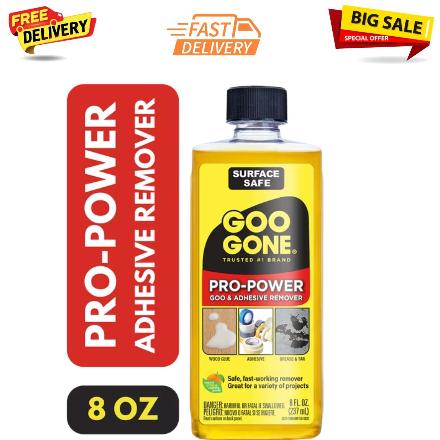 Goo Gone 8 oz. Pro Power Adhesive Remover Goo Gone 8 oz. Pro Power Adhesive Remover
