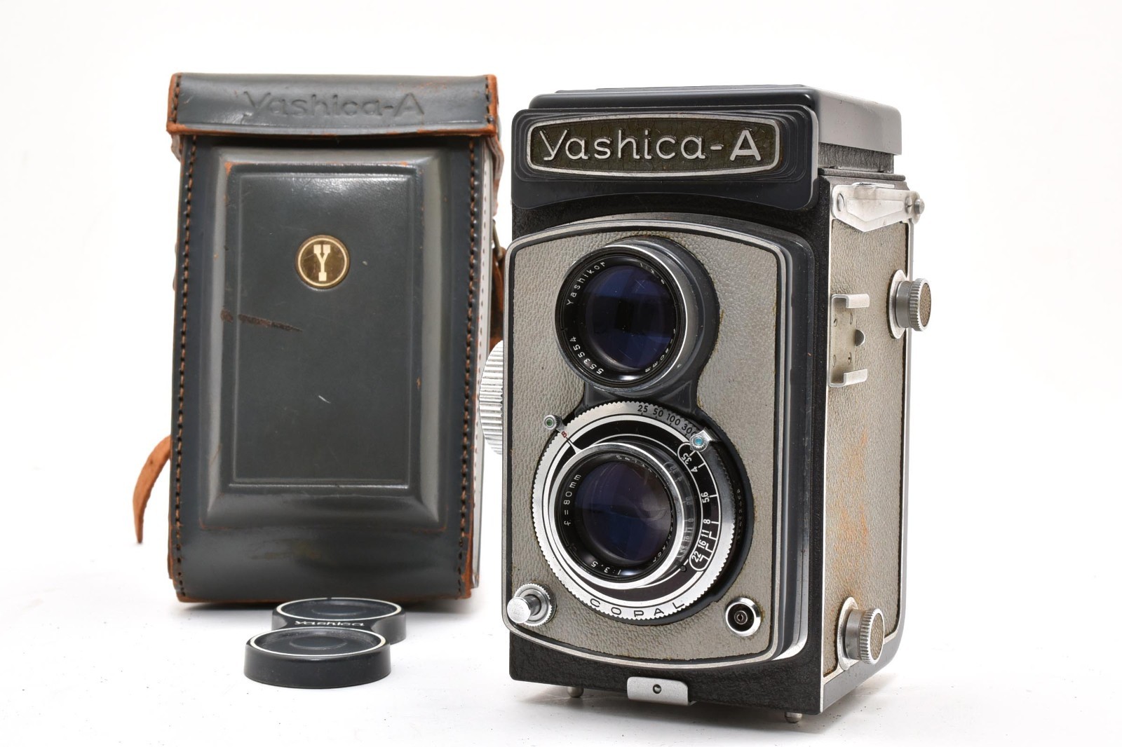 [Near Mint-] Yashica Yashica-A TLR Film Camera 80mm f/3.5 w/ Case #34902