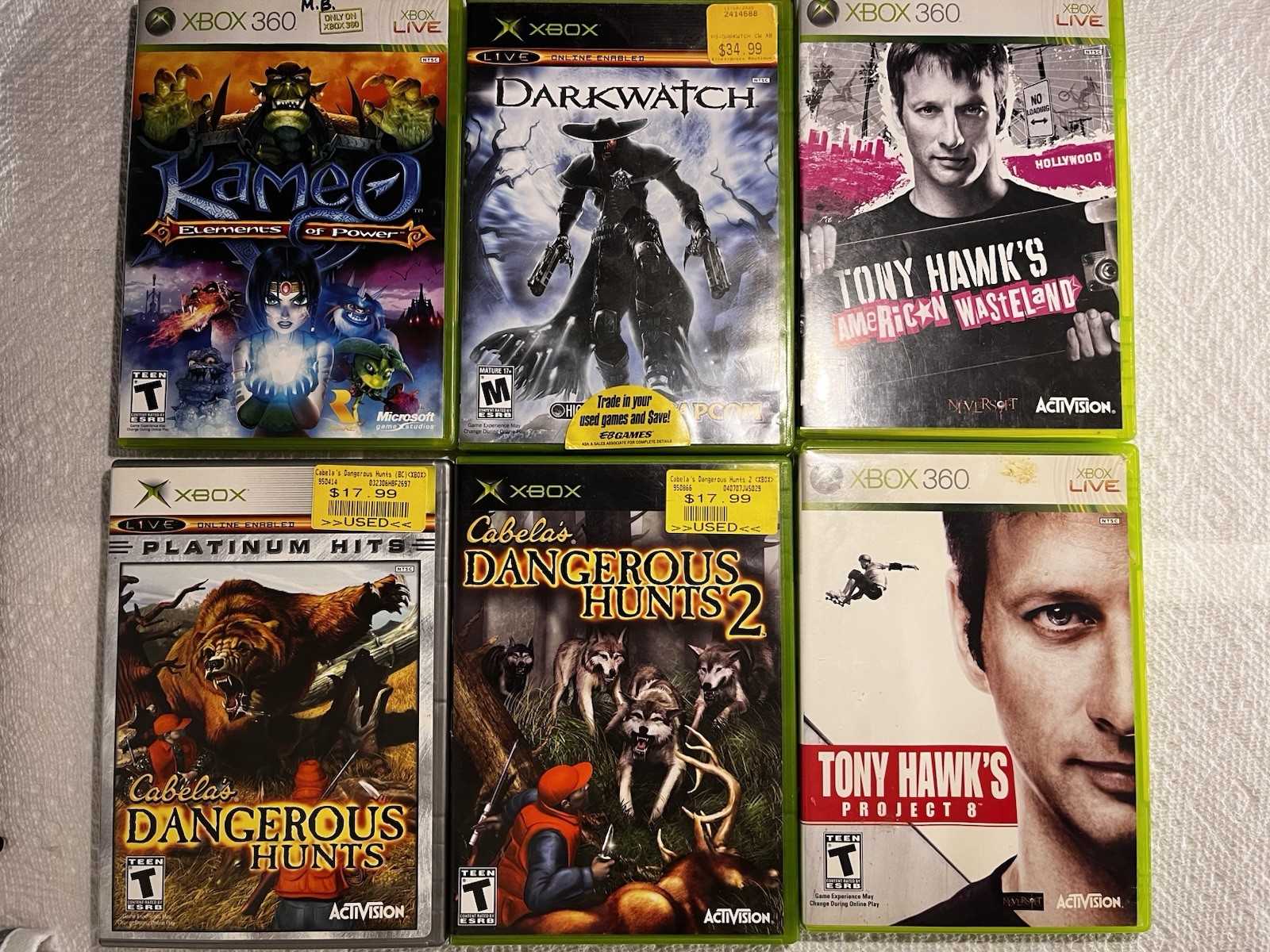 Xbox & Xbox 360 Game Bundle - Tony hawk, Darkwatch, Tom Clancy, Psi Ops, etc.