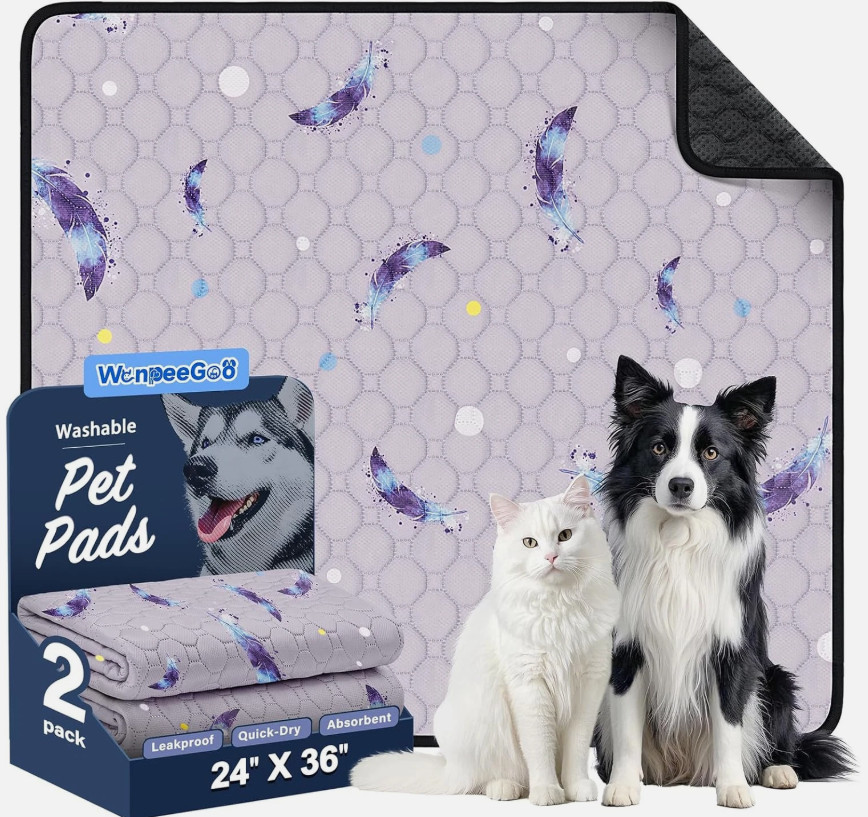 Washable Pee Pads for Dogs, 2Pack Reusable Puppy Pads, Super Absorbent & Leakpro Washable Pee Pads for Dogs, 2Pack Reusable Puppy Pads, Super Absorbent & Leakpro