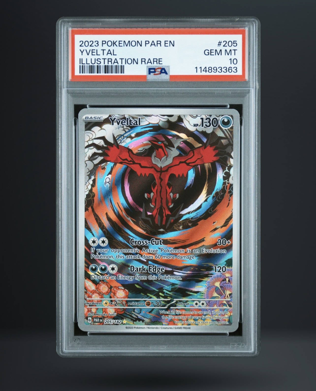 Yveltal 205/182 Illustration Rare Pokemon Par En-Paradox Rift PSA 10