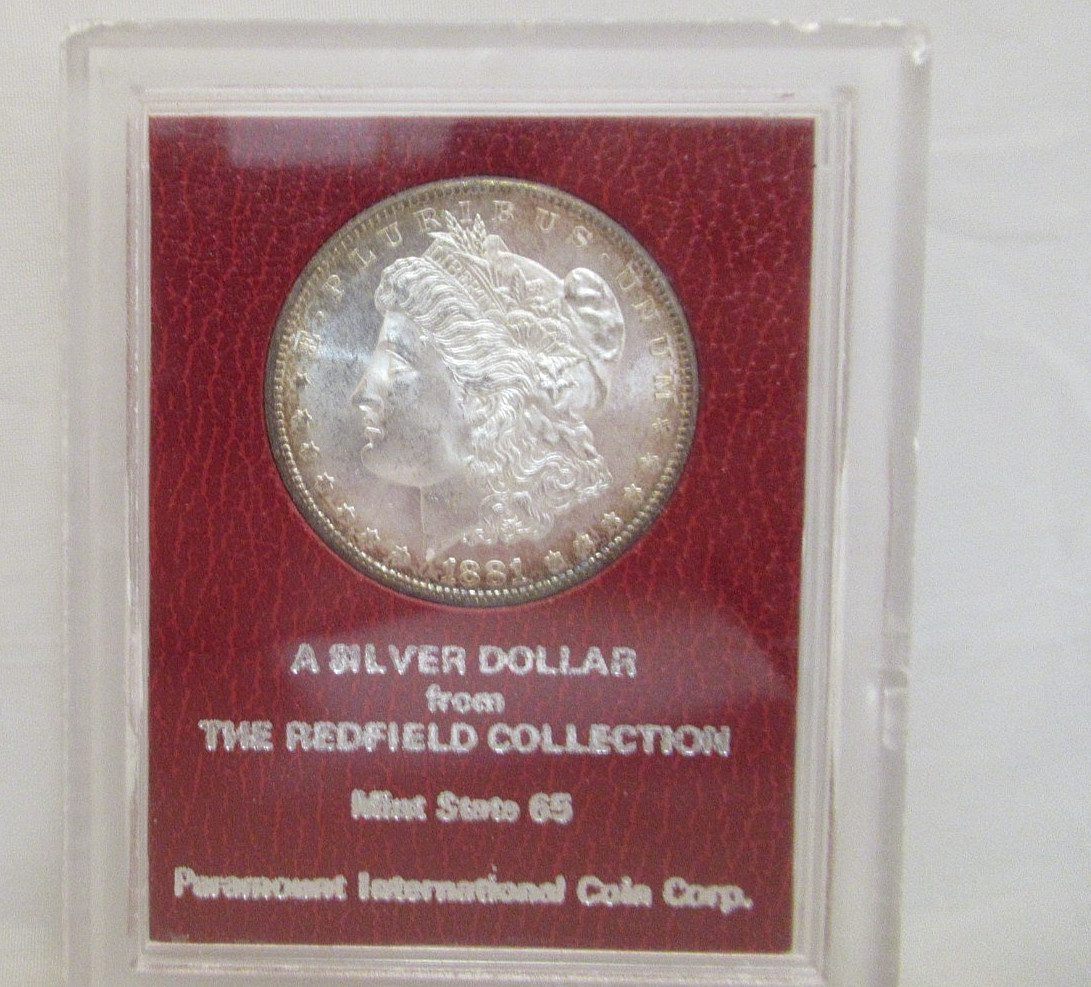 1881 S Redfield Collection Morgan Dollar Encapsulated 