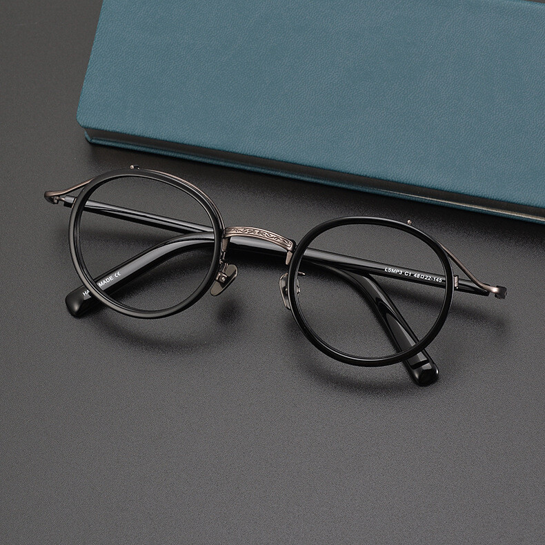 Handmade Retro Round Japanese Style Eyeglass Frames Acetate Optical Spectacles