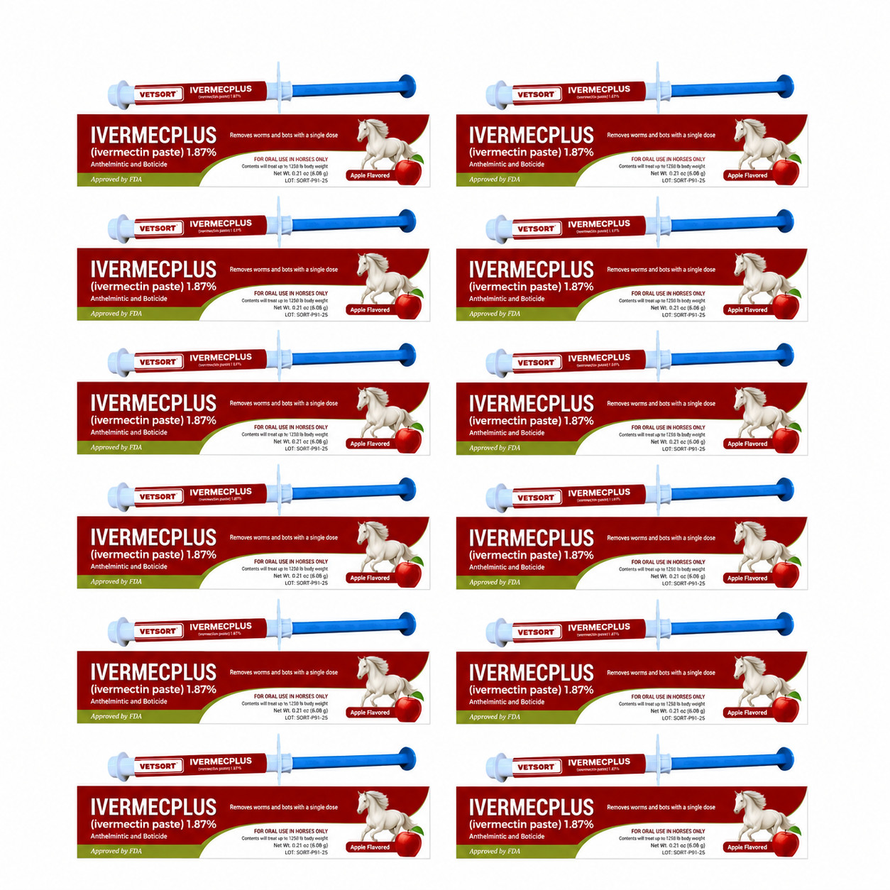 12 Pack In Box Paste Horse Dewormer Apple Flavor Dewormer FREE Shipping to US 12 Pack In Box Paste Horse Dewormer Apple Flavor Dewormer FREE Shipping to US
