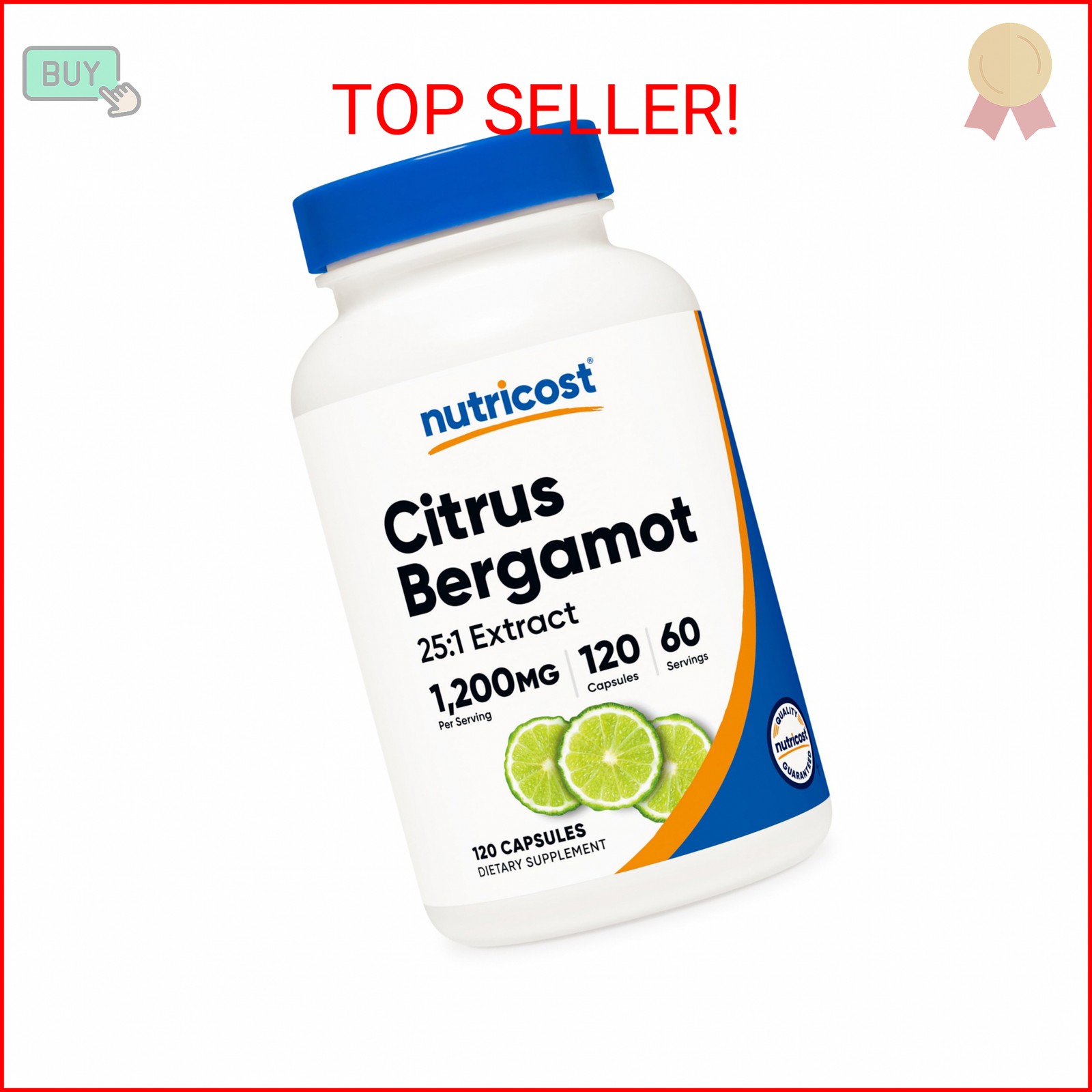 Nutricost Citrus Bergamot Capsules 1,200mg, 120 Capsules - 25:1 Bergamot Extract
