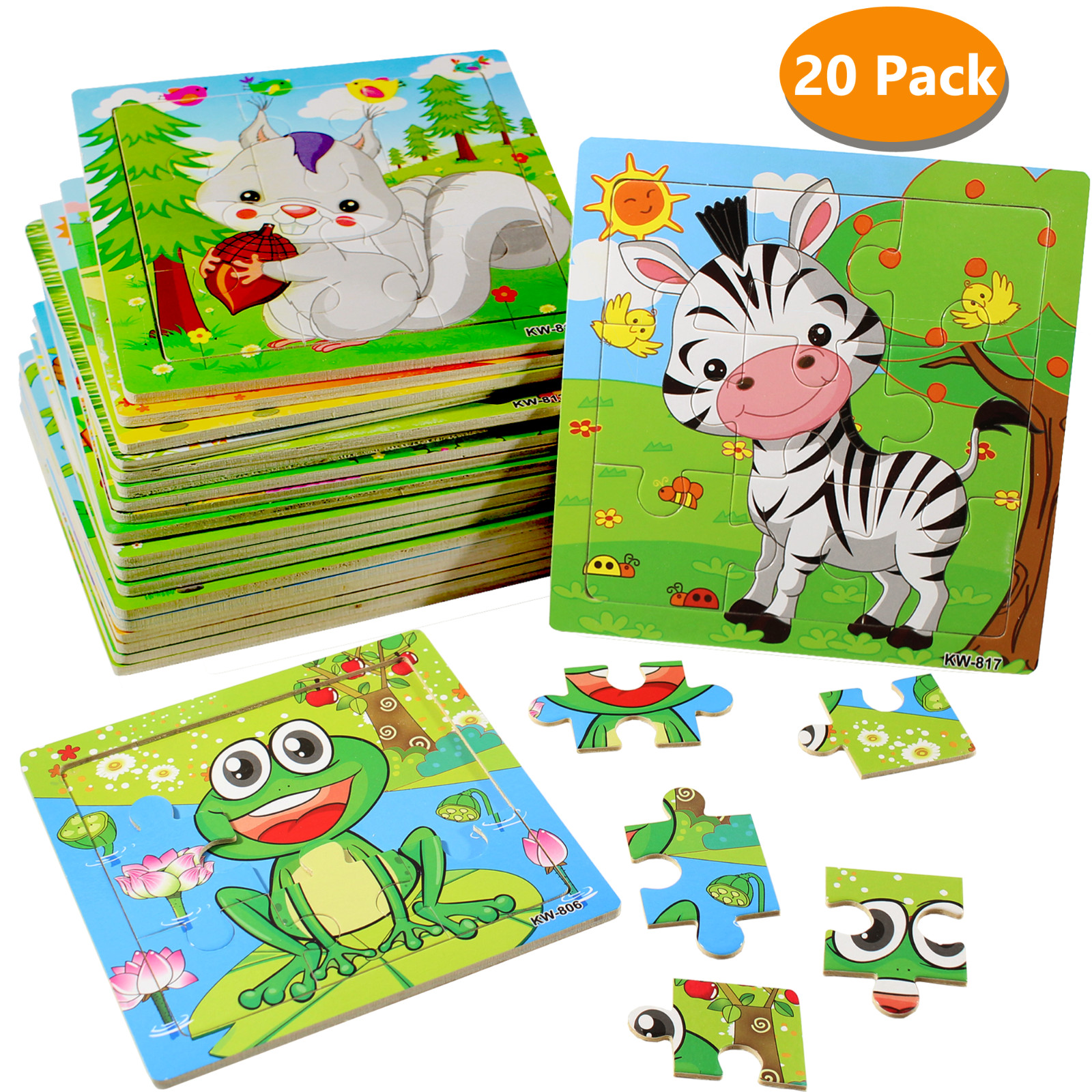 20 Pack Wooden Jigsaw Puzzles for Toddlers Baby Kids 3 4 5Years Old Color Shape 20 Pack Wooden Jigsaw Puzzles for Toddlers Baby Kids 3 4 5Years Old Color Shape