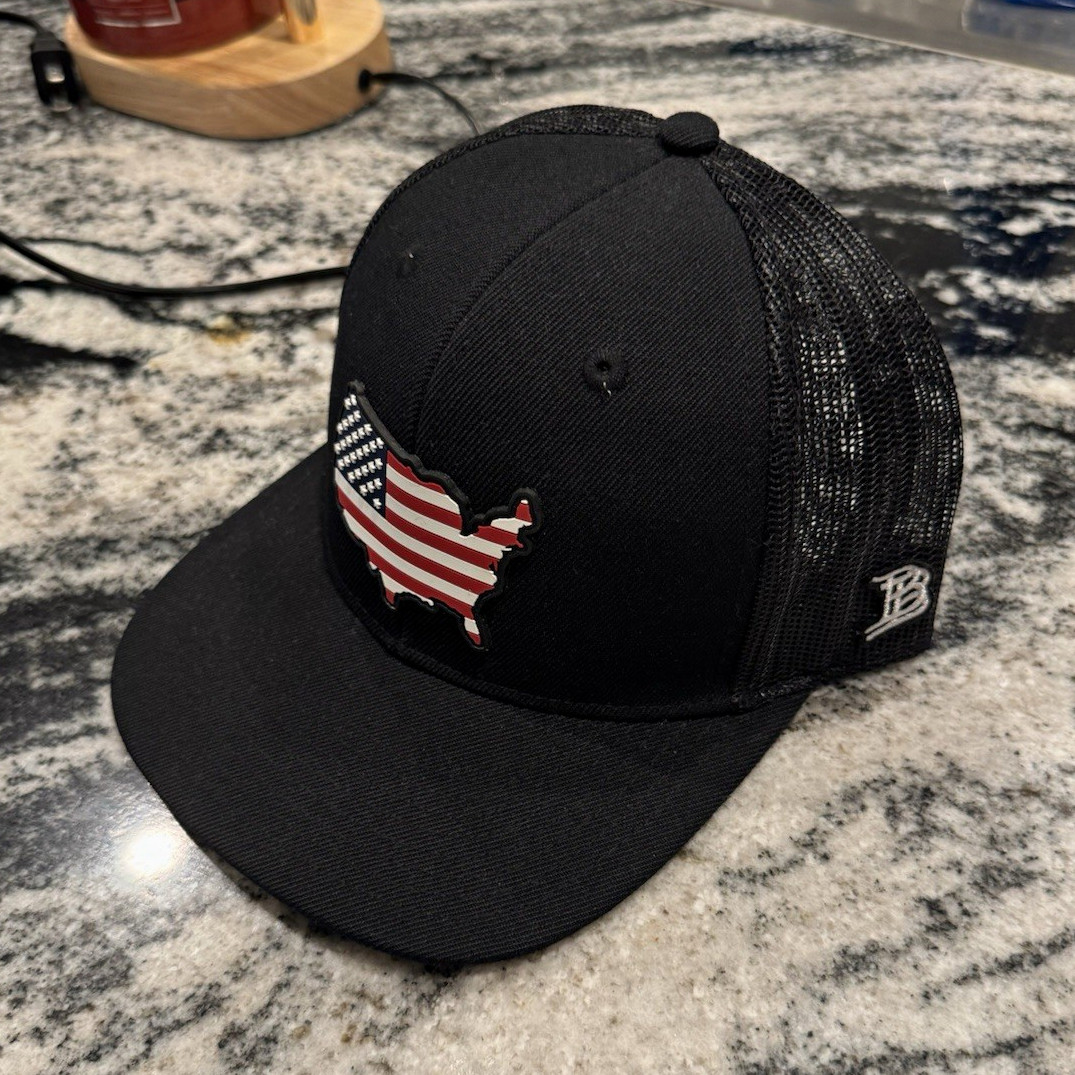 Branded Bills USA American Flag Hat Black Mesh Trucker Snapback Patriotic Cap Branded Bills USA American Flag Hat Black Mesh Trucker Snapback Patriotic Cap