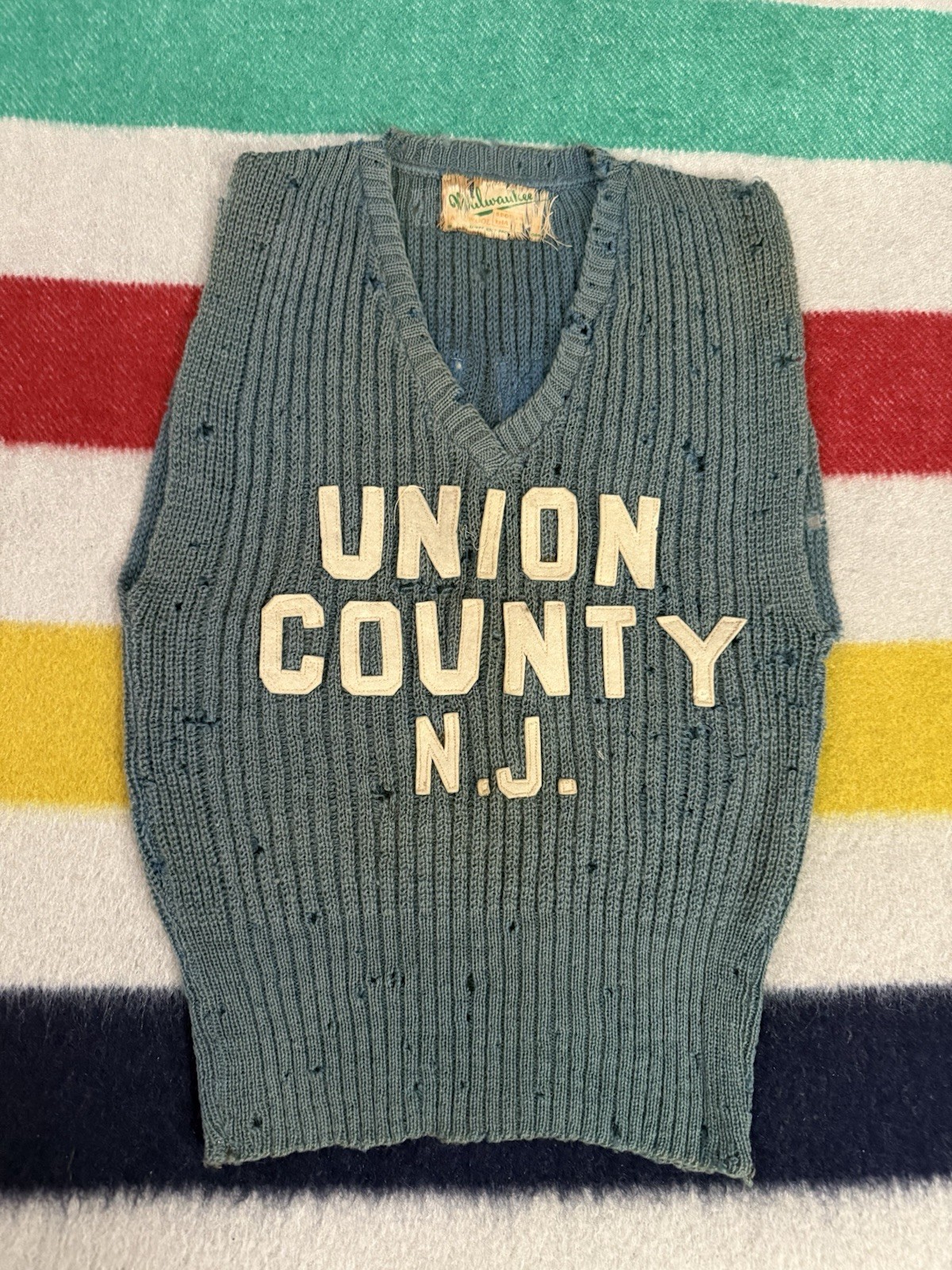 Vintage 1930s 30s Union County New Jersey NJ Distressed Sweater Vest XXS / XS Vintage 1930s 30s Union County New Jersey NJ Distressed Sweater Vest XXS / XS