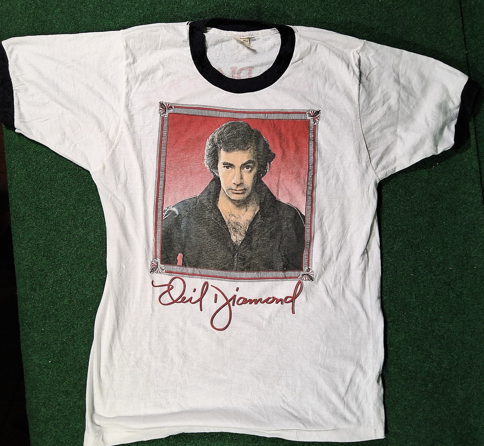 VTG 1983 NEIL DIAMOND at The Forum SOLD OUT - Tour T shirt RINGER USA L 50/50