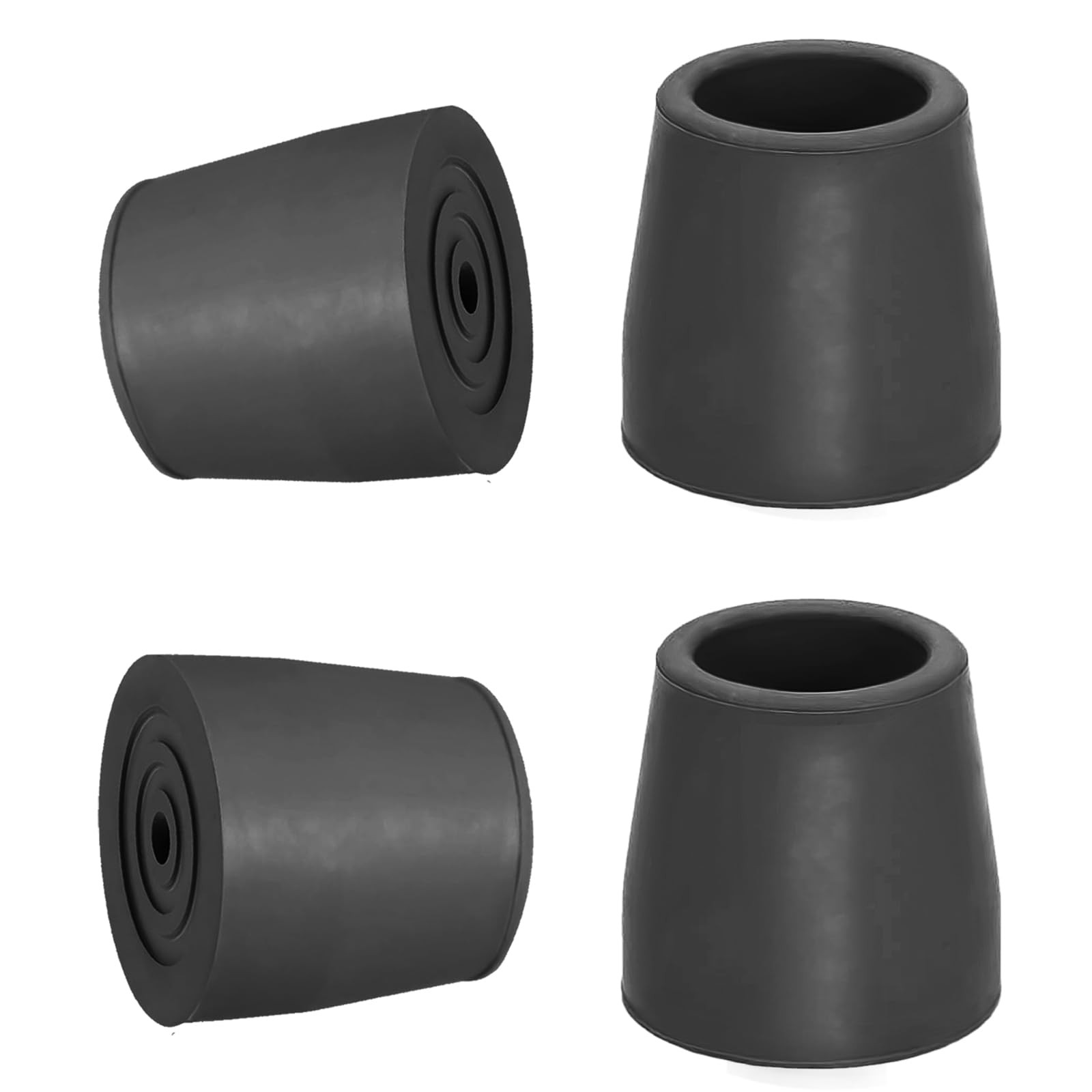 OBTANIM 4 Pack 1 Inch Replacement Rubber Cane Tips for 1 (4 Pack), Black OBTANIM 4 Pack 1 Inch Replacement Rubber Cane Tips for 1 (4 Pack), Black