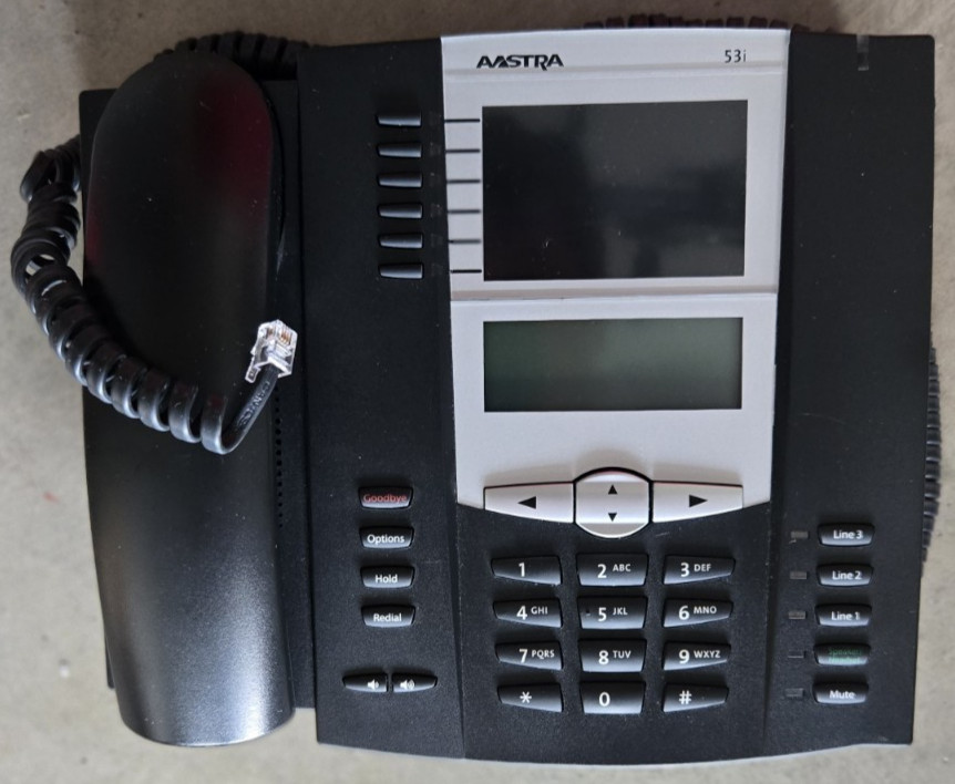 10 x Aastra Mitel 53i 6753i SIP VoIP Phone with handset and cord (no feet)