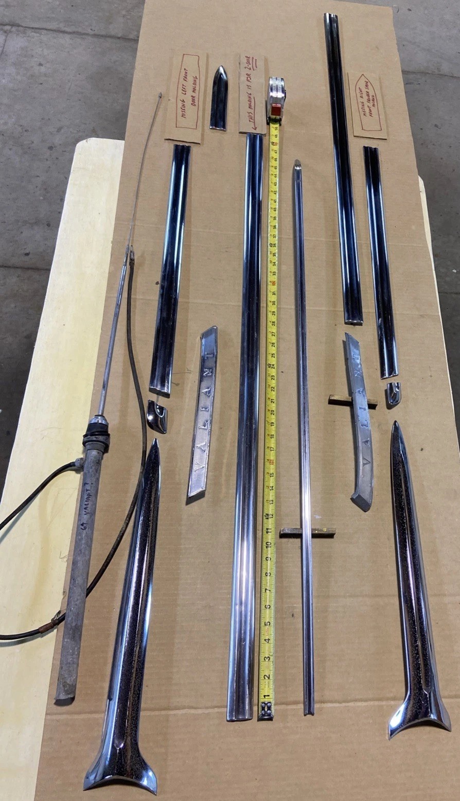1964 Plymouth Valiant 4 Door Fender Hood Door Quarter Moldings - Lot Of 13 Pcs 1964 Plymouth Valiant 4 Door Fender Hood Door Quarter Moldings - Lot Of 13 Pcs