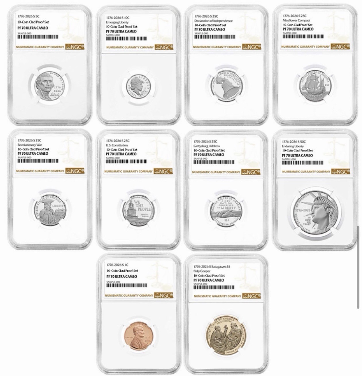 PRESALE - 2026-S U.S. Clad Proof 10pc Set NGC PF70UC