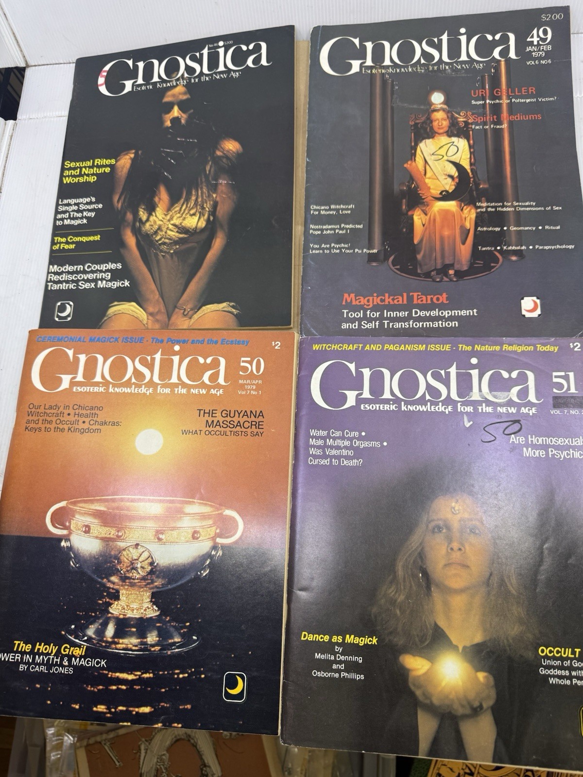 4 vintage 1970s Gnostics Occult magic magazines
