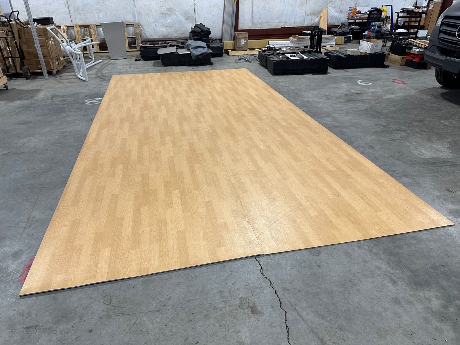 Rubberized Wood-Look Flooring Used for Trade Show Booths and Other Applications