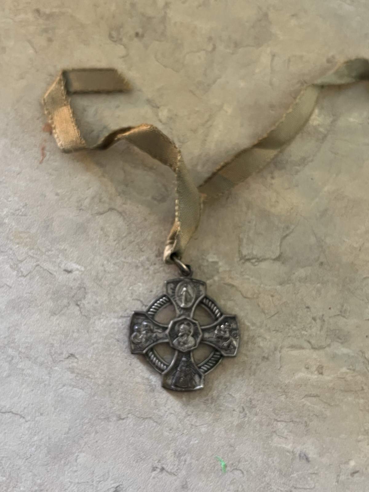 Vintage Catholic 4 Way medal Likely Sterling Vintage Catholic 4 Way medal Likely Sterling