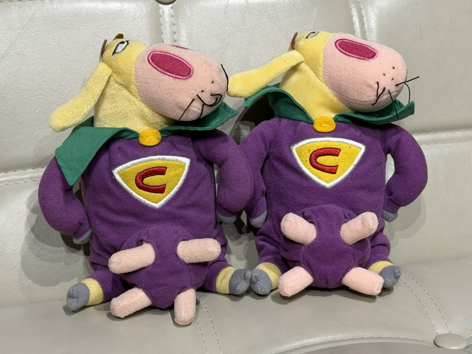 2000s Cow And Chicken Soft Toy Super Cow Plush Vintage Cartoon Network Both