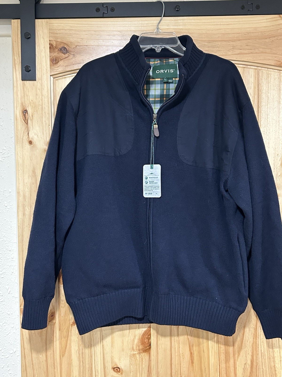 Orvis Ultimate Foul Weather Sweater Mens L Navy Blue Wind roof Full Zip NWT Wool Orvis Ultimate Foul Weather Sweater Mens L Navy Blue Wind roof Full Zip NWT Wool