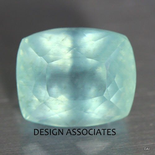 AQUAMARINE 14x12 MM CUSHION CUT CHECKERBOARD TOP MOON GLOW AND TREATED AQUAMARINE 14x12 MM CUSHION CUT CHECKERBOARD TOP MOON GLOW AND TREATED