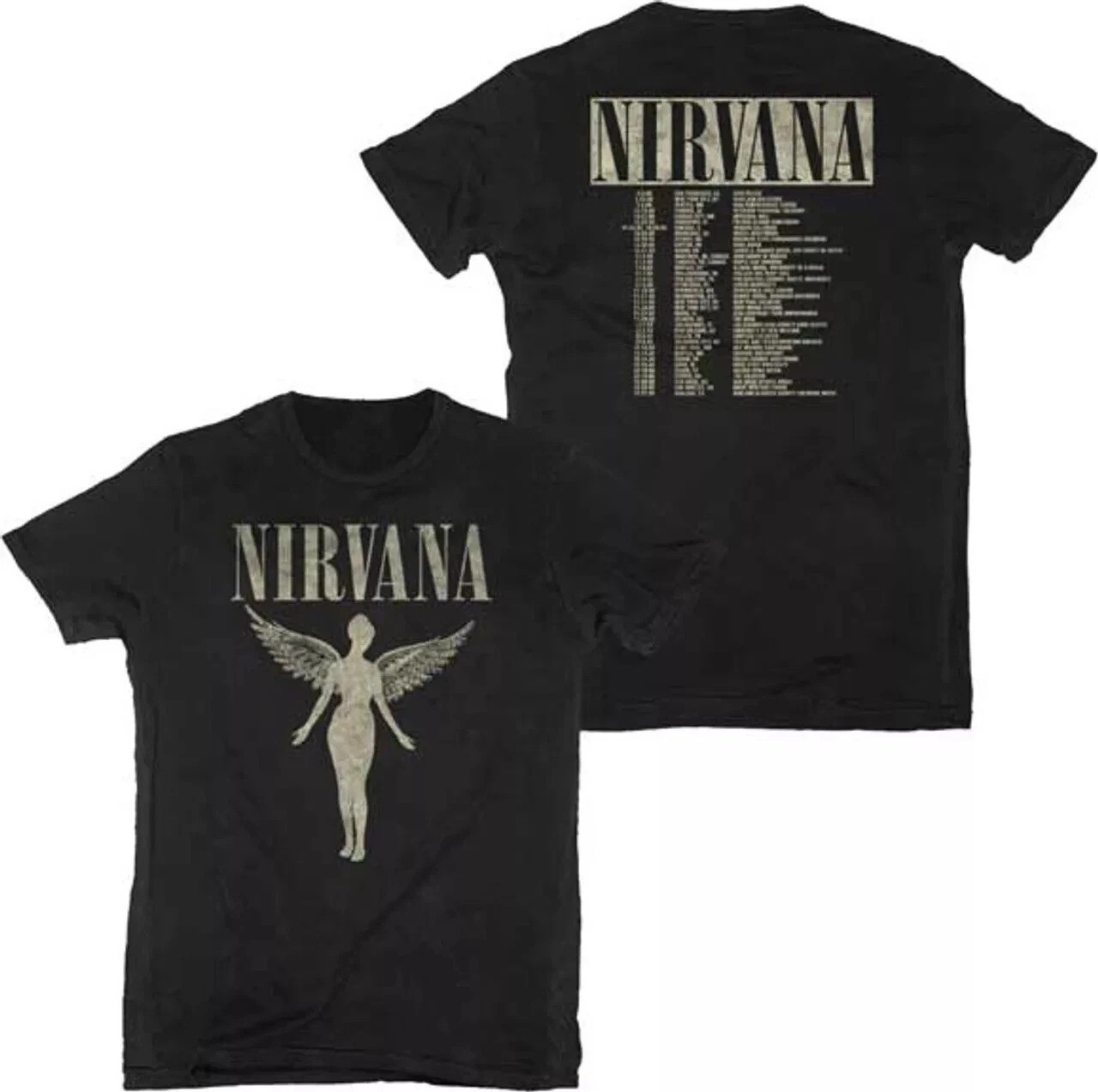 Nirvana 1993 In Utero 2-Sided Tour T-Shirt Reprint Nirvana 1993 In Utero 2-Sided Tour T-Shirt Reprint
