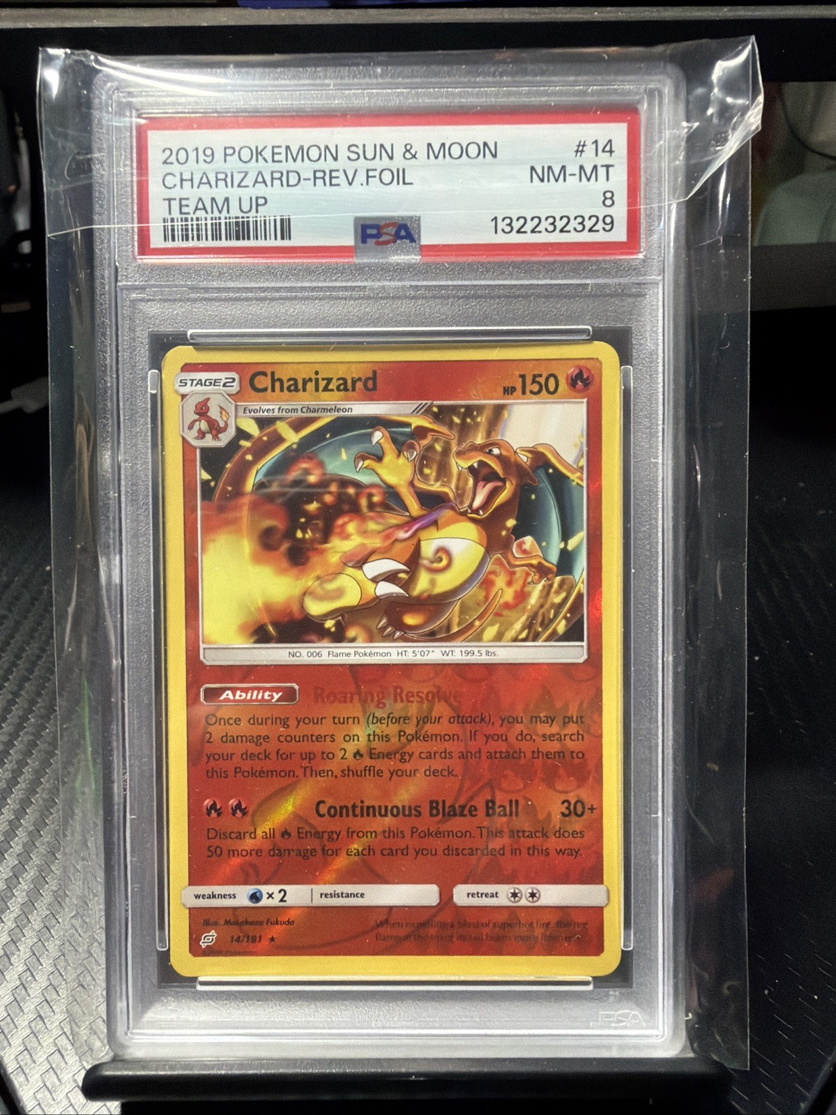 2019 Pokémon Sun And Moon Charizard Vers Foil Team Up