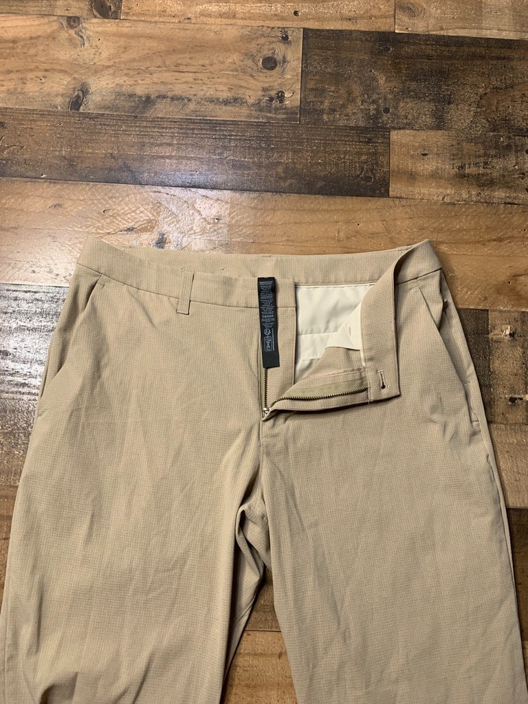 Lululemon ABC Slim Fit Trouser Mens 34 Beige Woven Air Lightweight Work Preppy