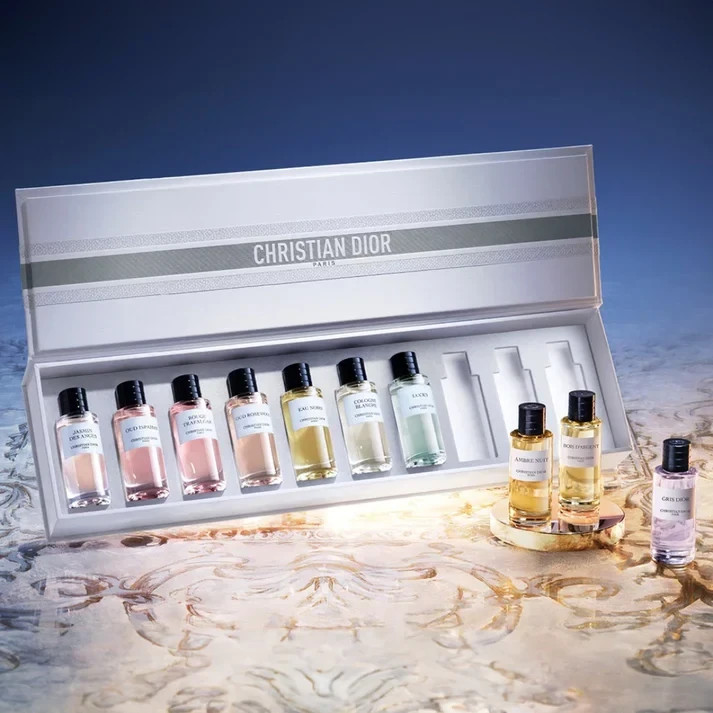 Christian Dior Perfume Set 10 Mini Bottles Collection Gift Box Assortment