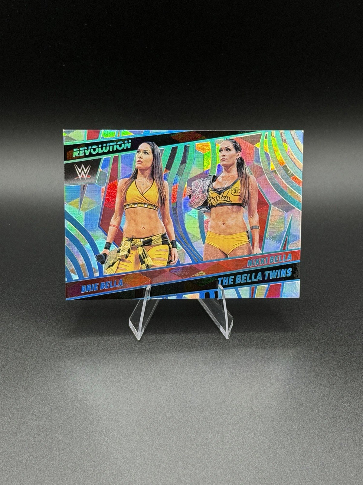 BRIE & NIKKI BELLA 2022 PANINI REVOLUTION WWE #145 CUBIC BOOKEND 1/49