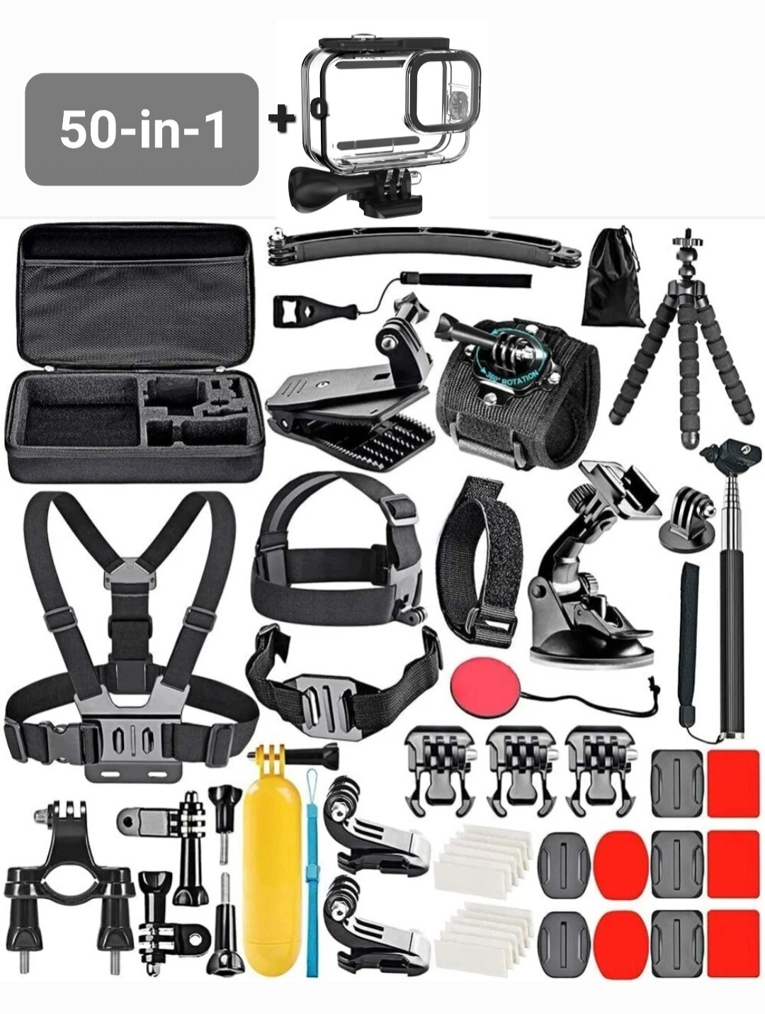 50 pcs +Waterproof Case for Gopro Hero 13 12 11 10 9 Action Camera Accessories