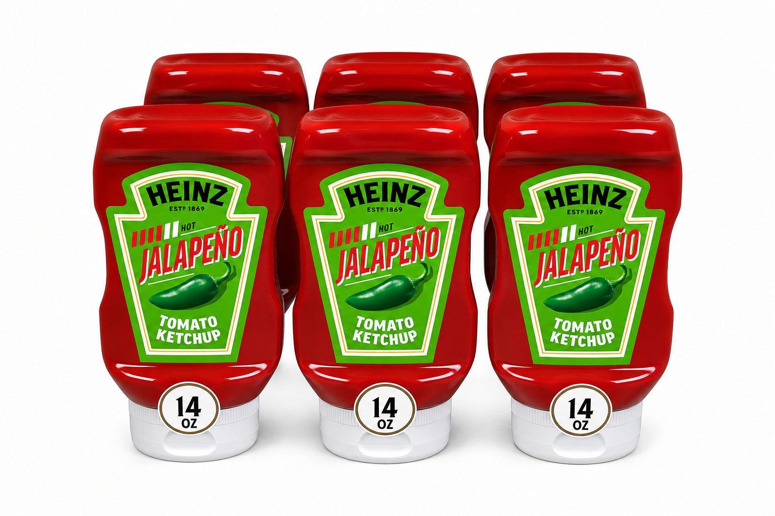 Heinz Hot Jalapeno Tomato Ketchup 14 oz 6 Pack Spicy Ketchup Sauce