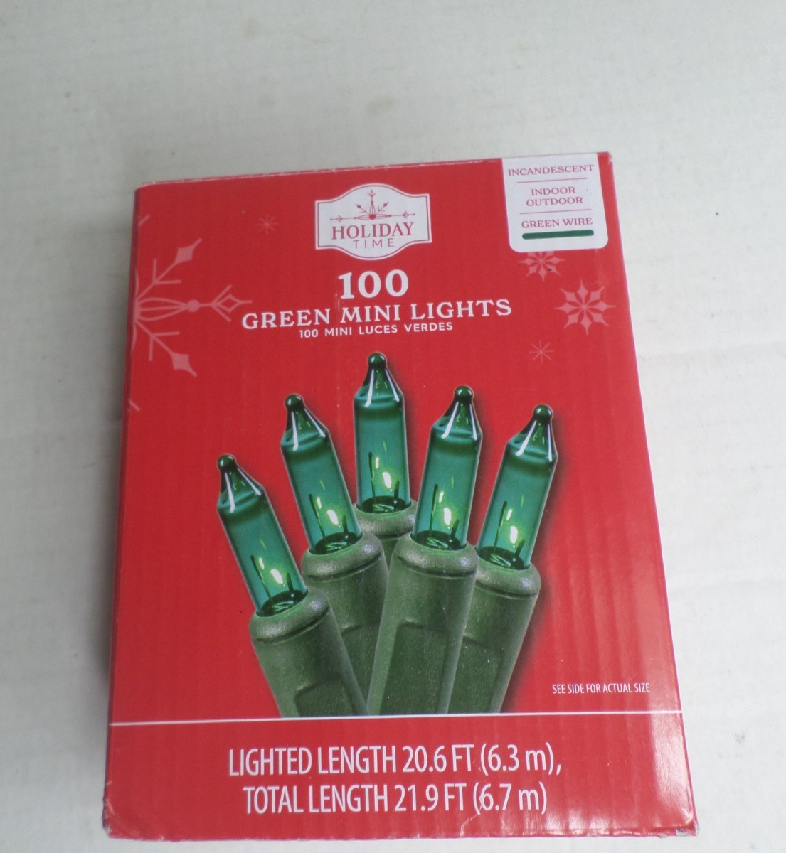 Holiday Time 100 Indoor/Outdoor Green Mini Lights (Green Wire)