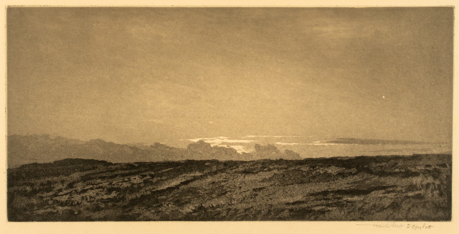 Antique Original Aquatint Etching: Frank Short (1857-1945) Dawn, 1912, Signed Antique Original Aquatint Etching: Frank Short (1857-1945) Dawn, 1912, Signed
