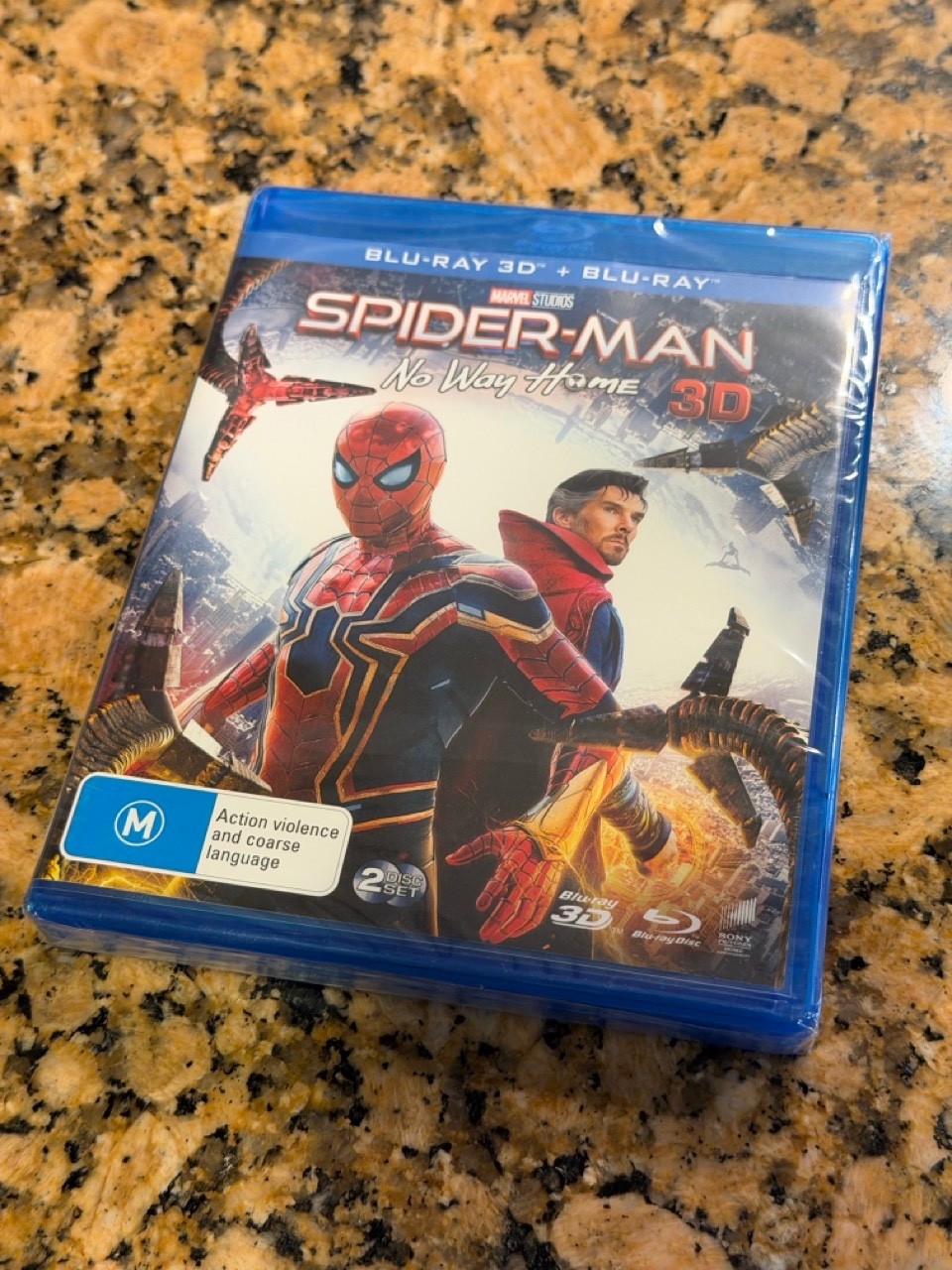 Spider-Man: No Way Home 3D, Tom Holland (3D Blu-ray/Blu-ray 2 Disc Set) REGION B Spider-Man: No Way Home 3D, Tom Holland (3D Blu-ray/Blu-ray 2 Disc Set) REGION B
