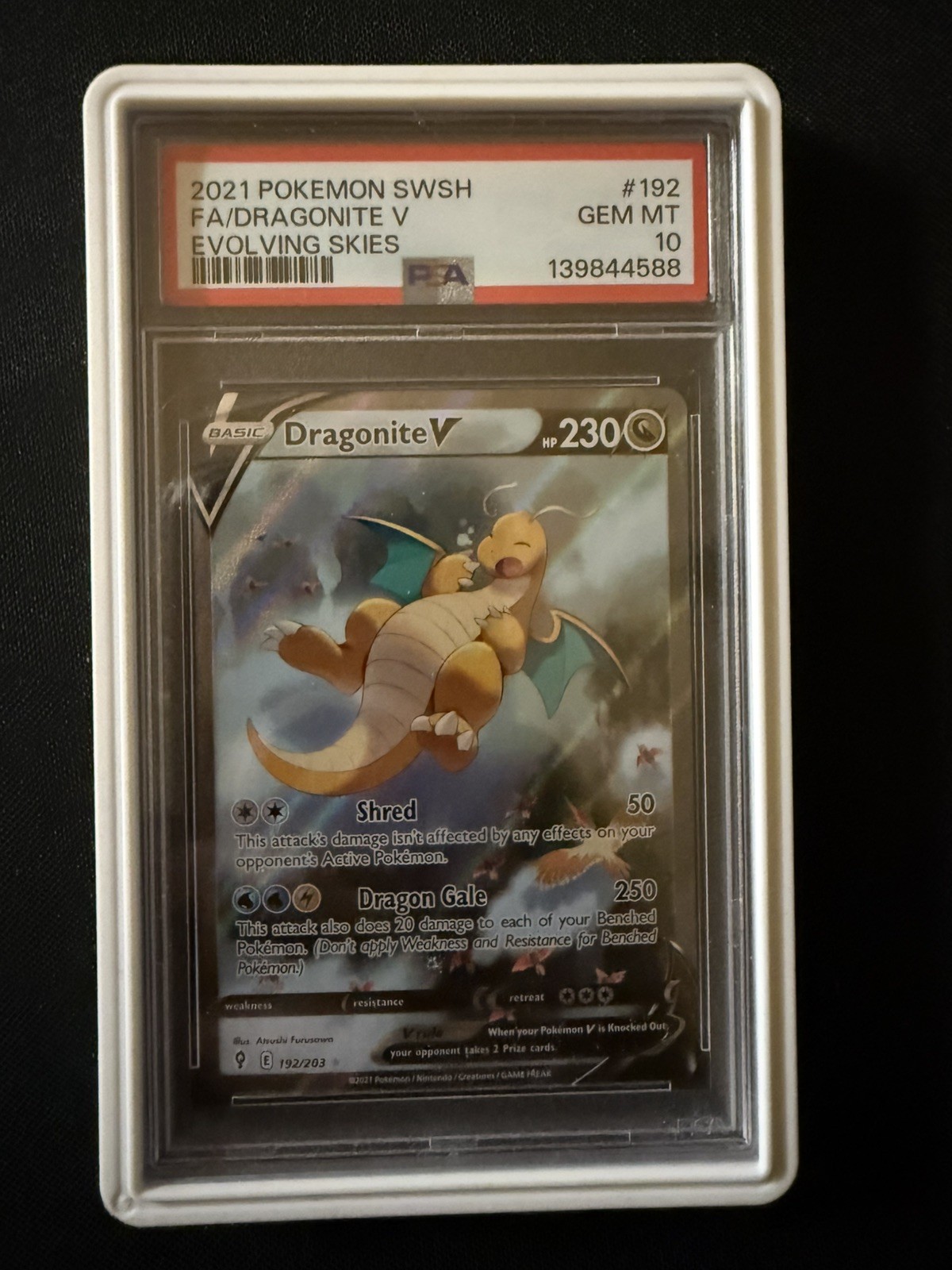 Pokemon 2021 Dragonite V 192/203 Alt Art Evolving Skies EN GEM MINT PSA 10 Pokemon 2021 Dragonite V 192/203 Alt Art Evolving Skies EN GEM MINT PSA 10