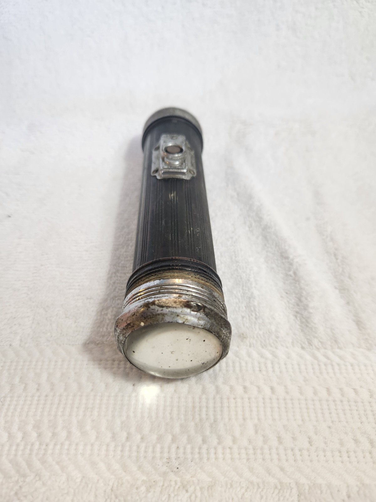 Vintage 1920s EVEREADY 2-Cell Ribbed Flashlight Bullseye Glass Lens For Parts