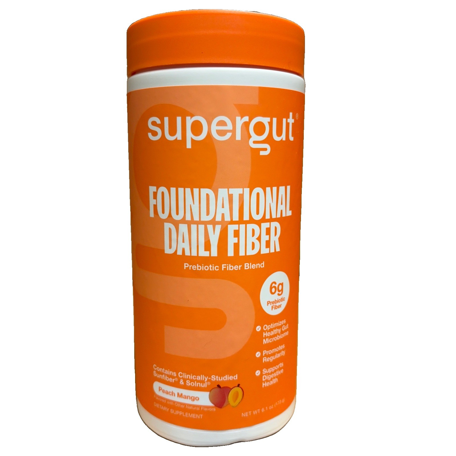 Supergut Foundational Daily Fiber Peach Mango Prebiotic Fiber Blend 6.1oz 04/27