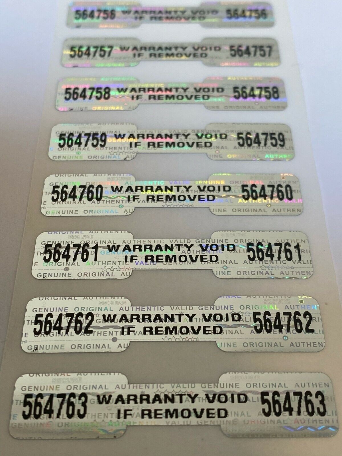 QTY 5000 1.75 x .75 Inch Dogbone Hologram Security Tamper Evident Labels/Sticker