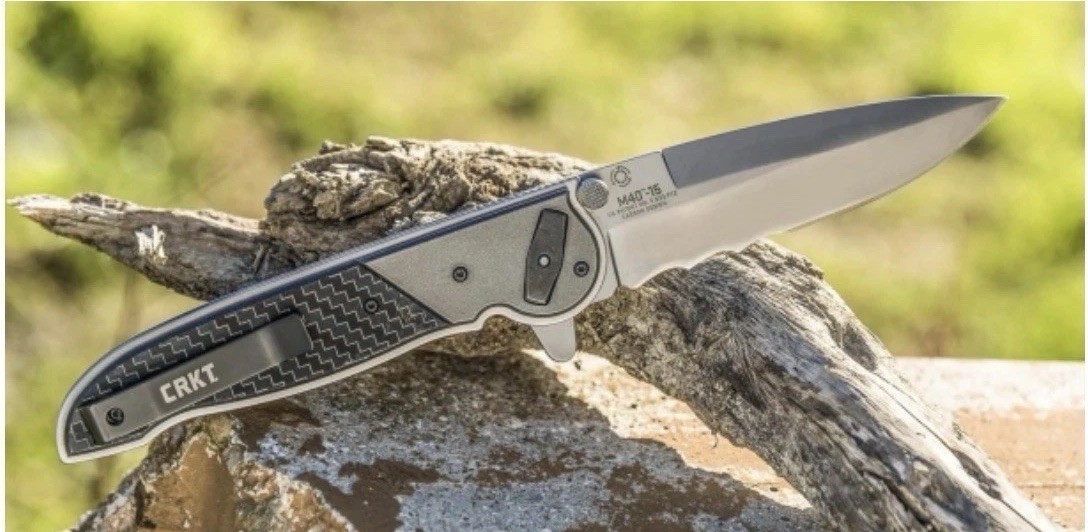 CRKT M40-15 Combo Edge • Large Tactical EDC Flipper w/  Deadbolt Lock & 4” Blade