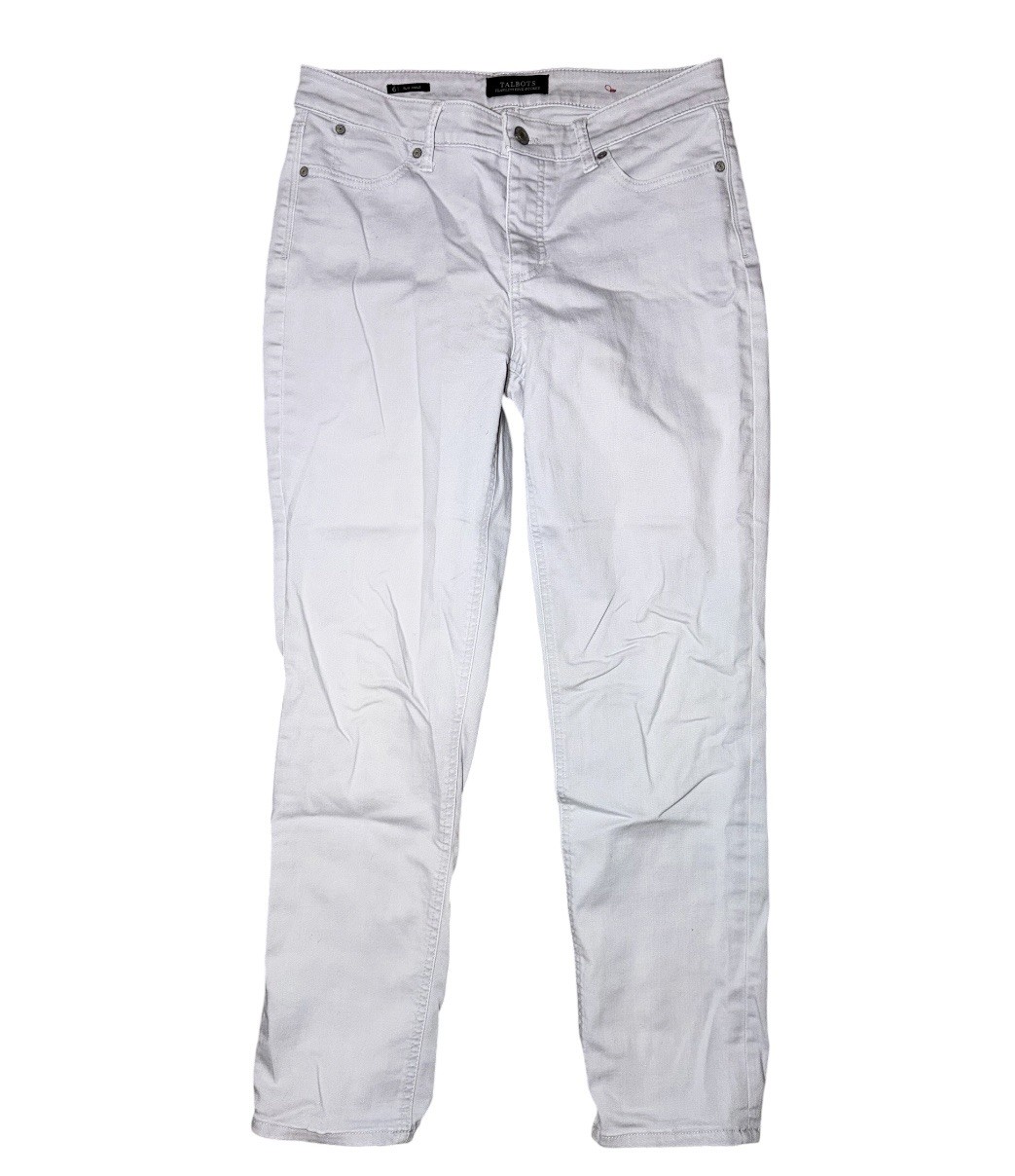 Talbots Flawless Five-Pocket Slim Ankle Jeans Women’s Size 6 Light Gray