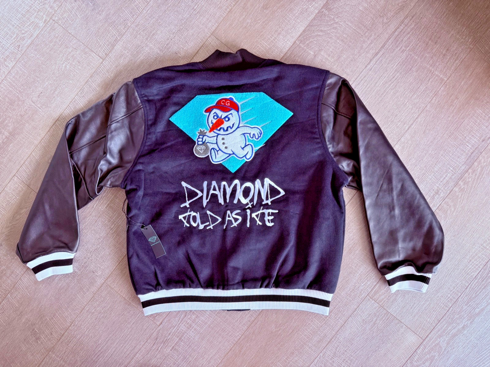 NWT Diamond Supply co Unreleased Mens Varsity Jacket Super Rare Size XL