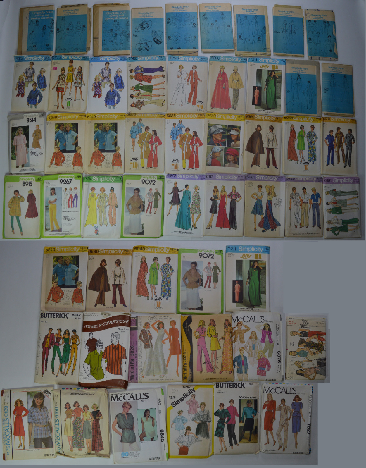 1970s 1980s Sewing Pattern Lot Cut/Uncut McCall's Simplicity Butterick Vogue
