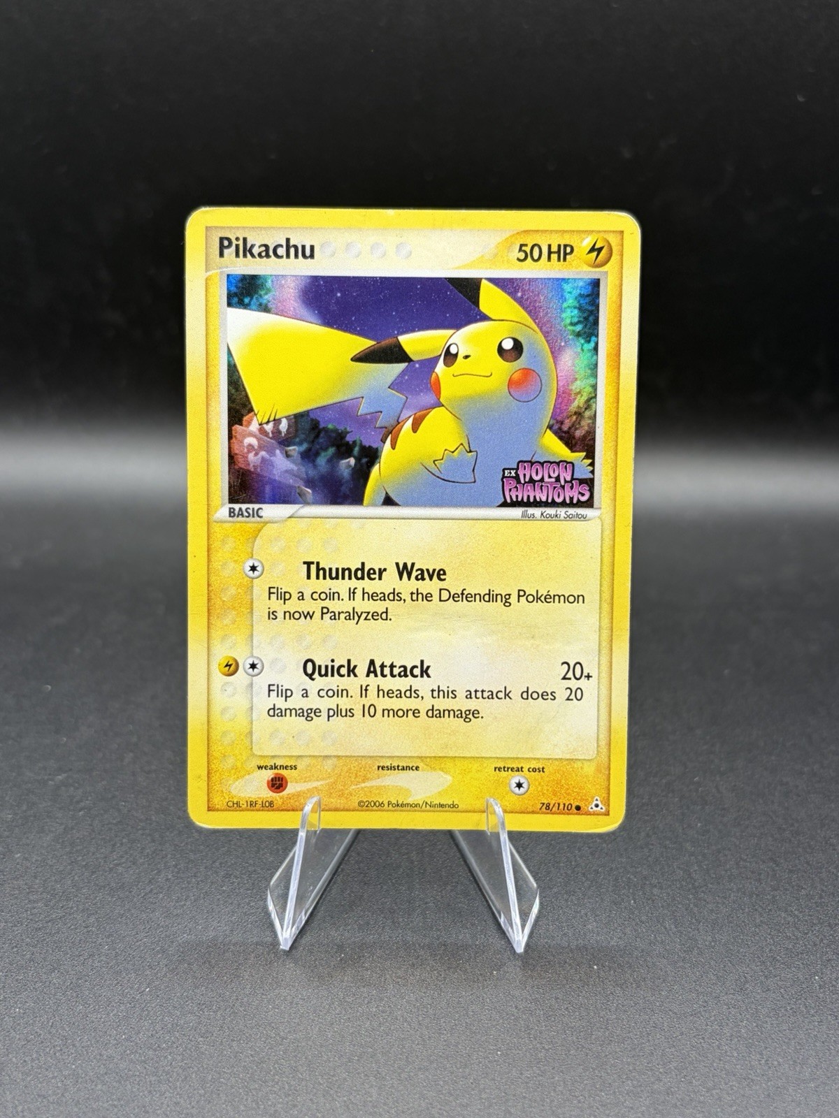 Pikachu 78/110 EX Holon Phantoms Reverse Holo Stamped *See Pics*
