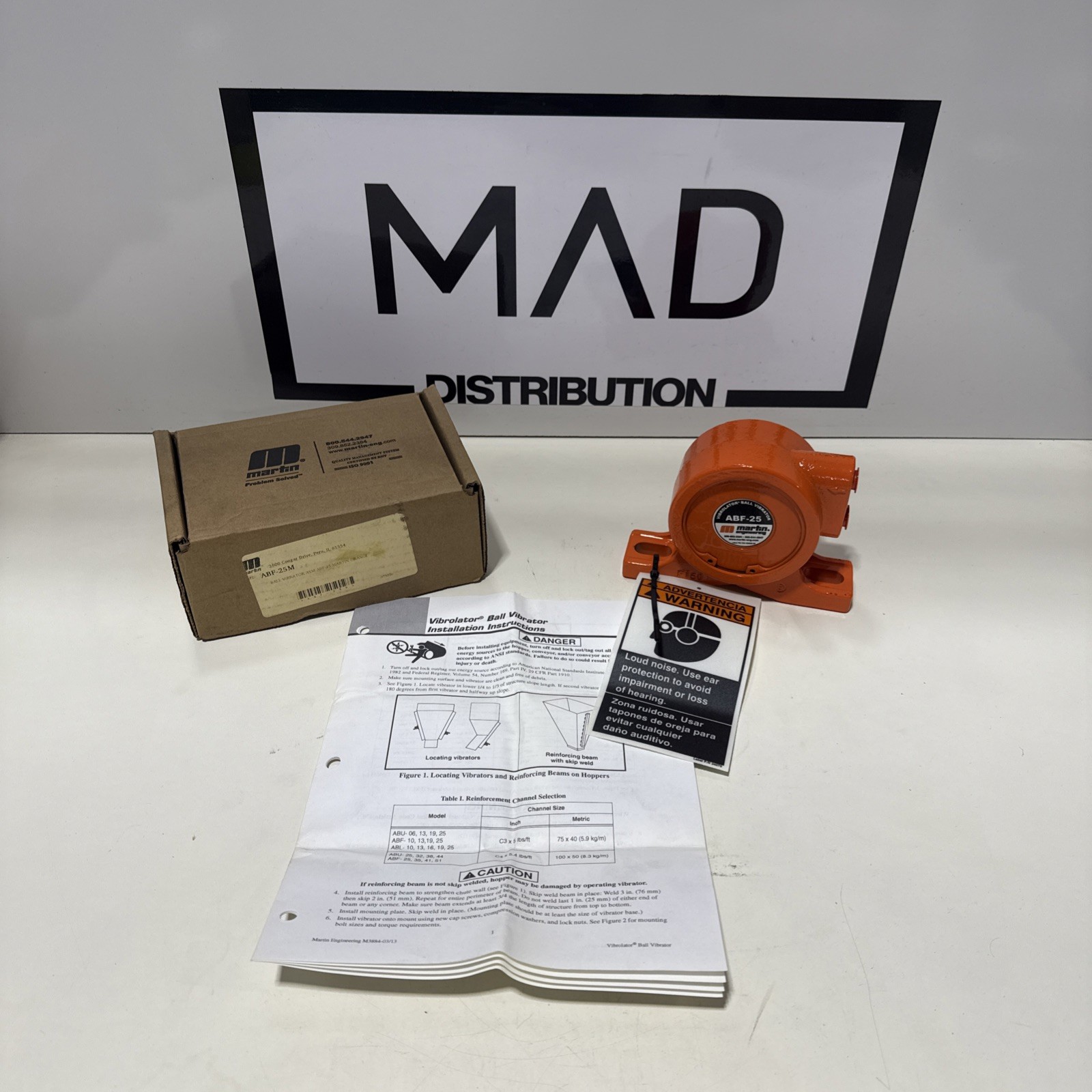 MARTIN ABF-25/ABF25M Pneumatic Rotary Vibrolator ABF Ball Vibrator