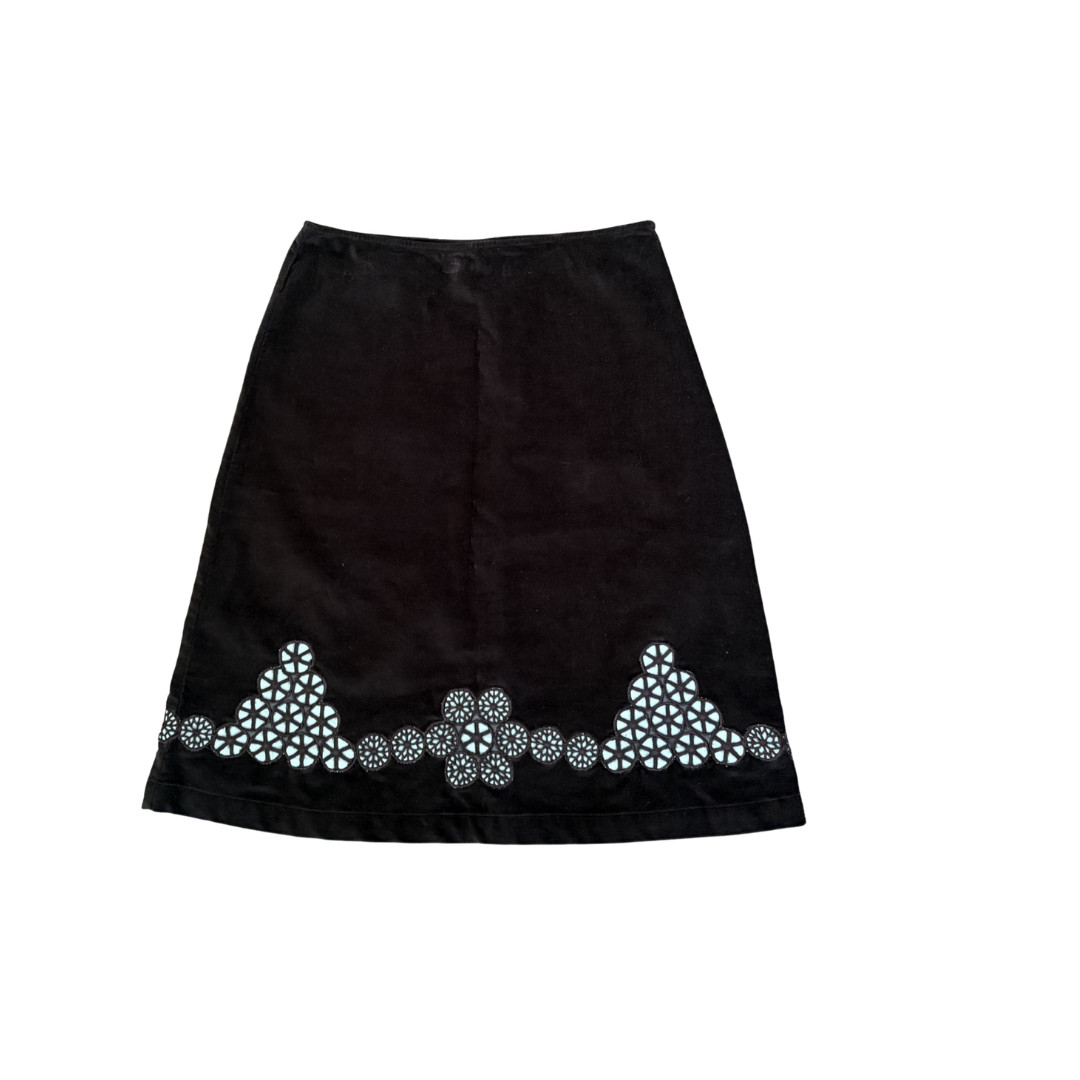 NWT Anthropologie Odille Women\'s A-Line Skirt Suede Cut Out Detail Size 2