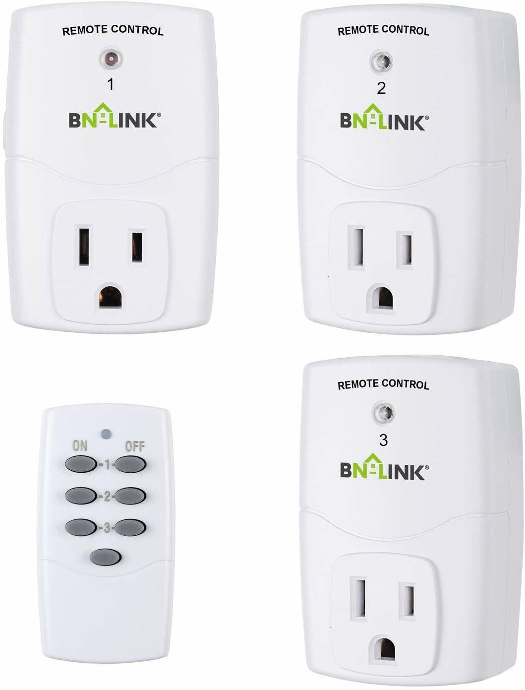 BN-LINK Wireless Remote Control Outlet Switch Power Plug -1 remote 3 plugs BN-LINK Wireless Remote Control Outlet Switch Power Plug -1 remote 3 plugs
