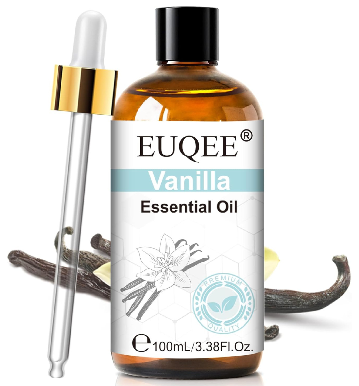 EUQEE Vanilla Essential Oil 100ML, Pure Natural Vanilla Oil for Diffuser Aromath