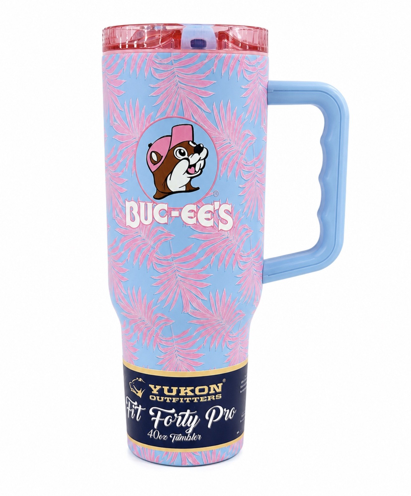 2026 NEW Buc-ee\'s Pink Blue Palm Tree Tumbler 40oz With Handle 2026 NEW Buc-ee\'s Pink Blue Palm Tree Tumbler 40oz With Handle