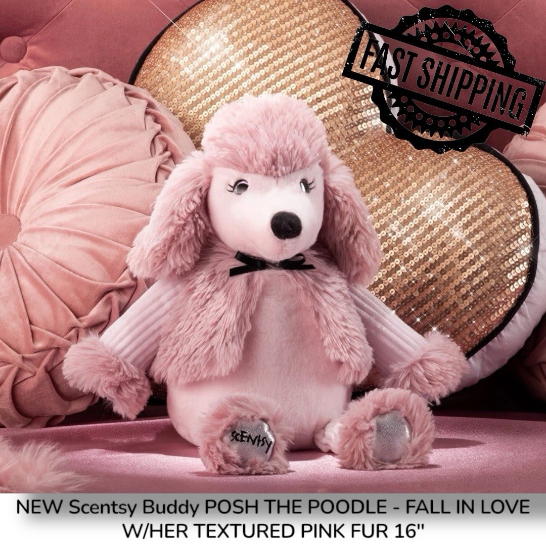 NEW Scentsy Buddy POSH THE POODLE - FALL IN LOVE W/HER TEXTURED PINK FUR 16\