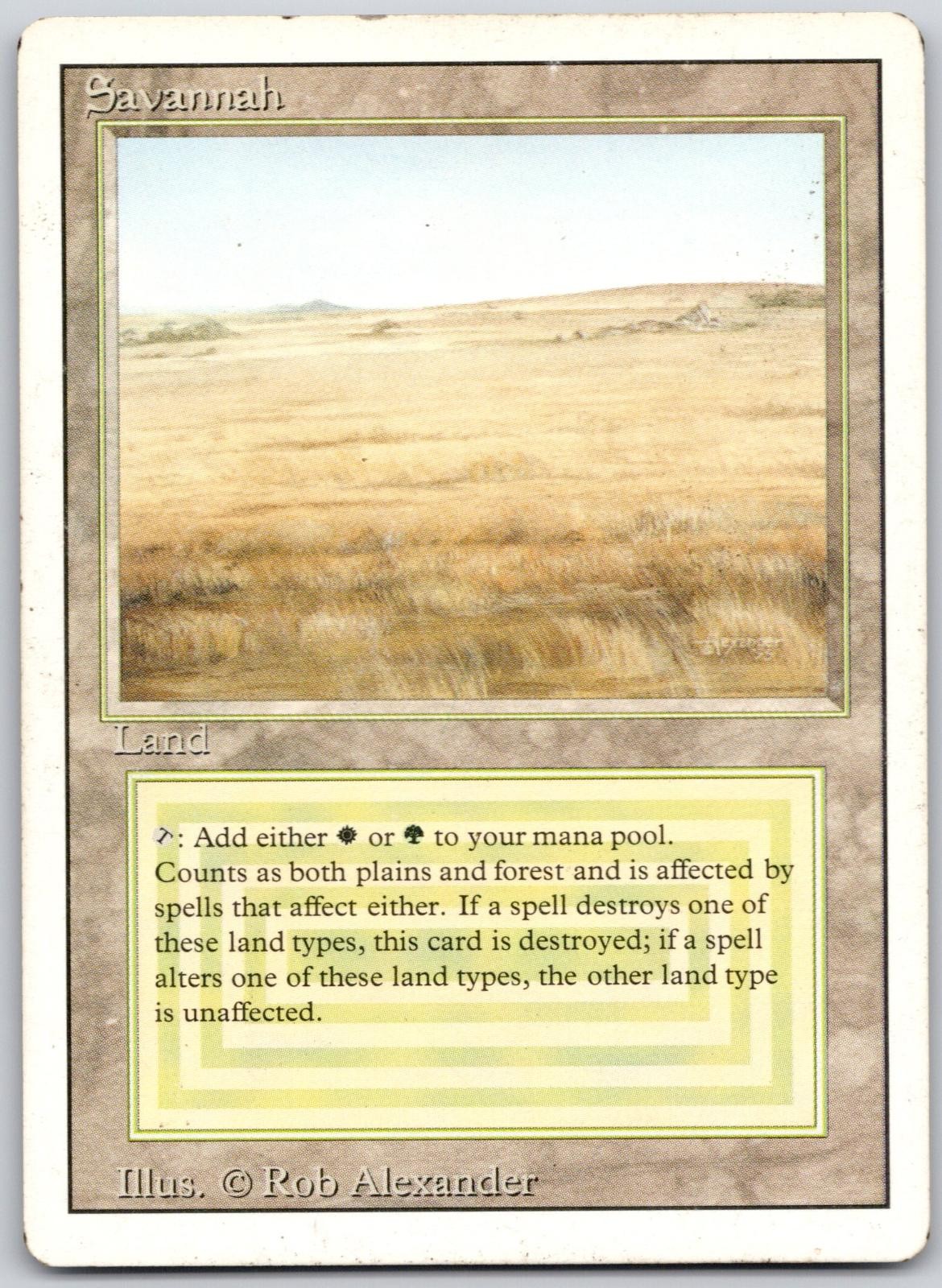 Savannah Rare Revised Edition Magic: The Gathering Moderately Played Savannah Rare Revised Edition Magic: The Gathering Moderately Played