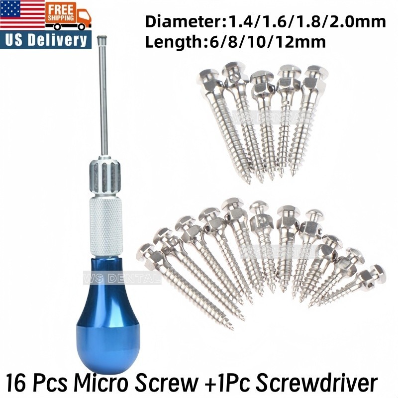 Dental Orthodontic Screws Micro Implants Mini Screw Self-Drilling & Screwdriver